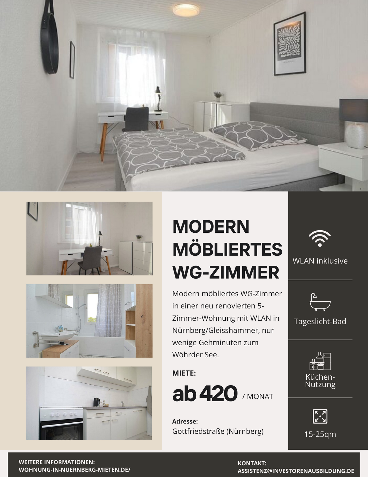 Vollmöbliertes WG-Zimmer offers in Nürnberg